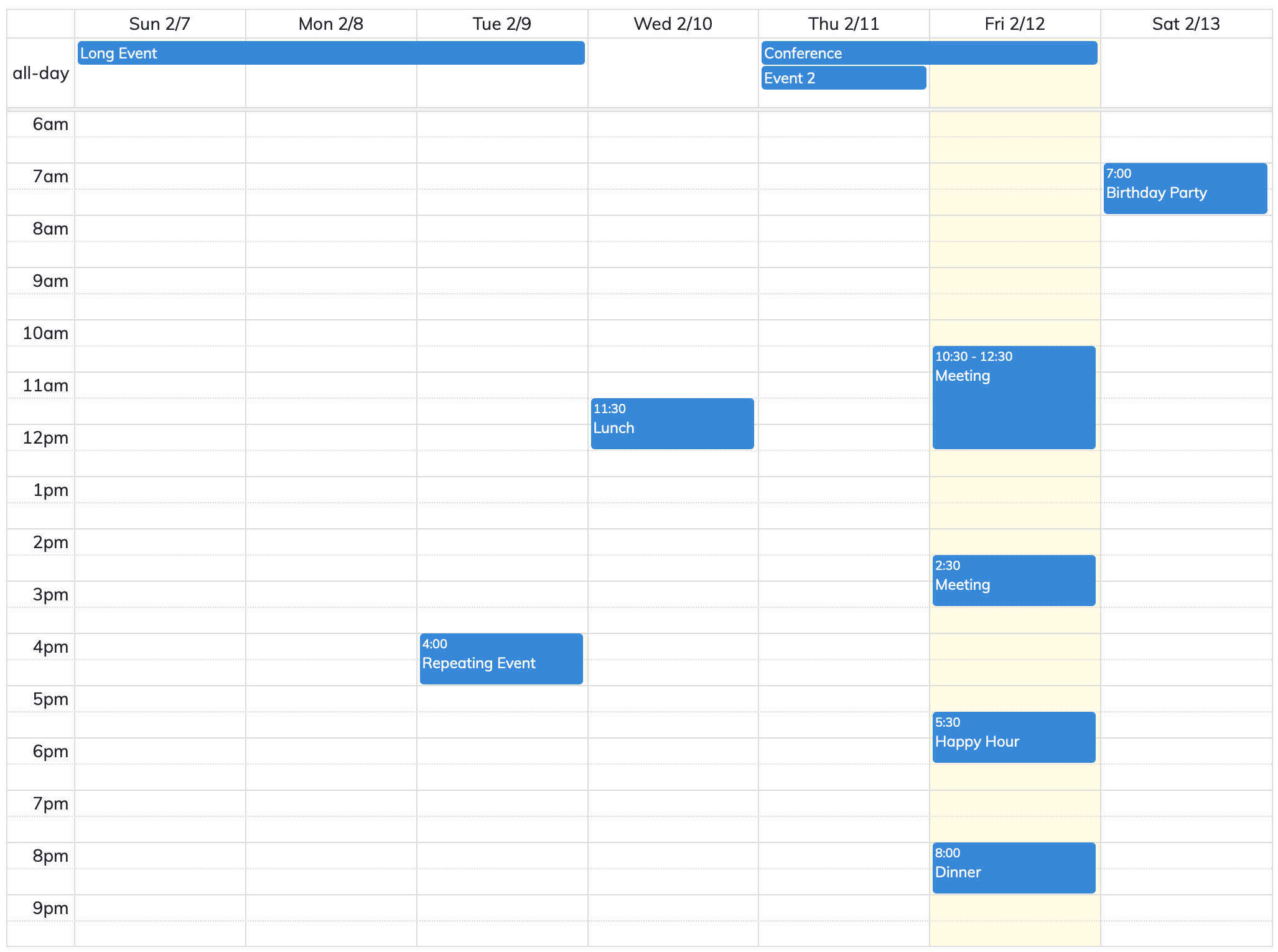 Gravity Forms Calendar screenshot