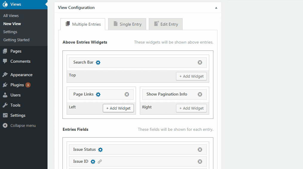 Animation showing GravityView's drag-and-drop interface