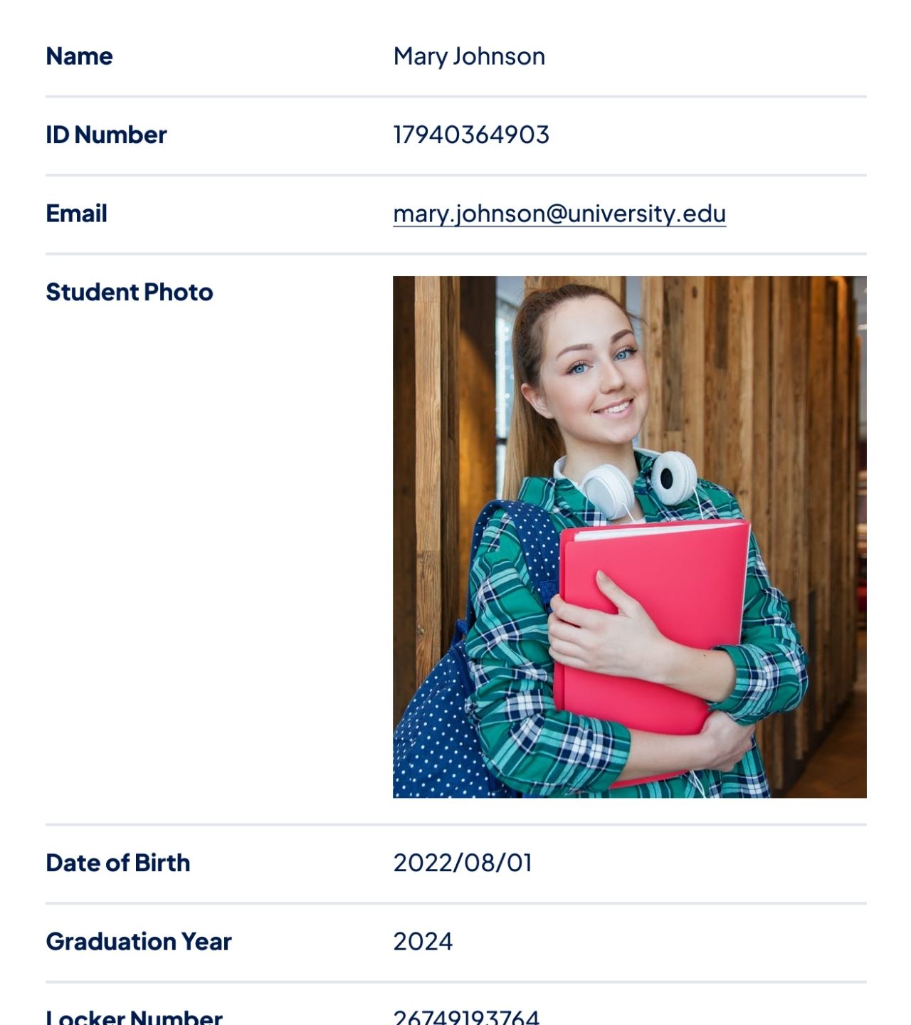 A student profile