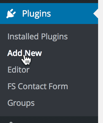 Screenshot showing the Add New under Plugins menu
