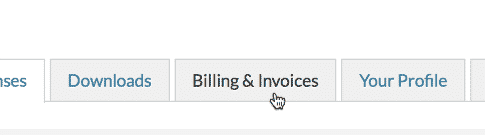 The Billing & Invoices tab on the GravityKit Account page