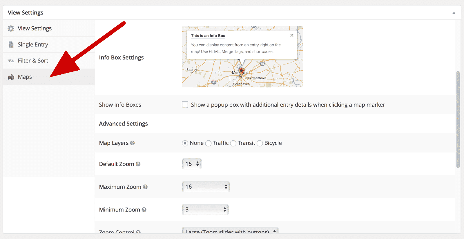 Screenshot of the View Settings