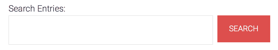 A screenshot of the Search Bar's Search Entries input on the front-end of the website