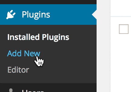 The Add New link underneath the Plugins menu item in the WordPress Admin menu