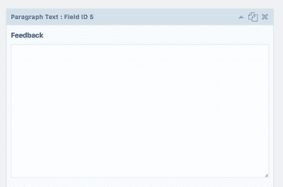 Feedback, a paragraph text field.