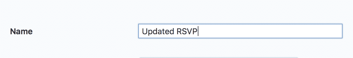 Naming the notification 'Updated RSVP'
