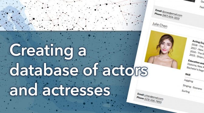 Creating a database of actors and actresses
