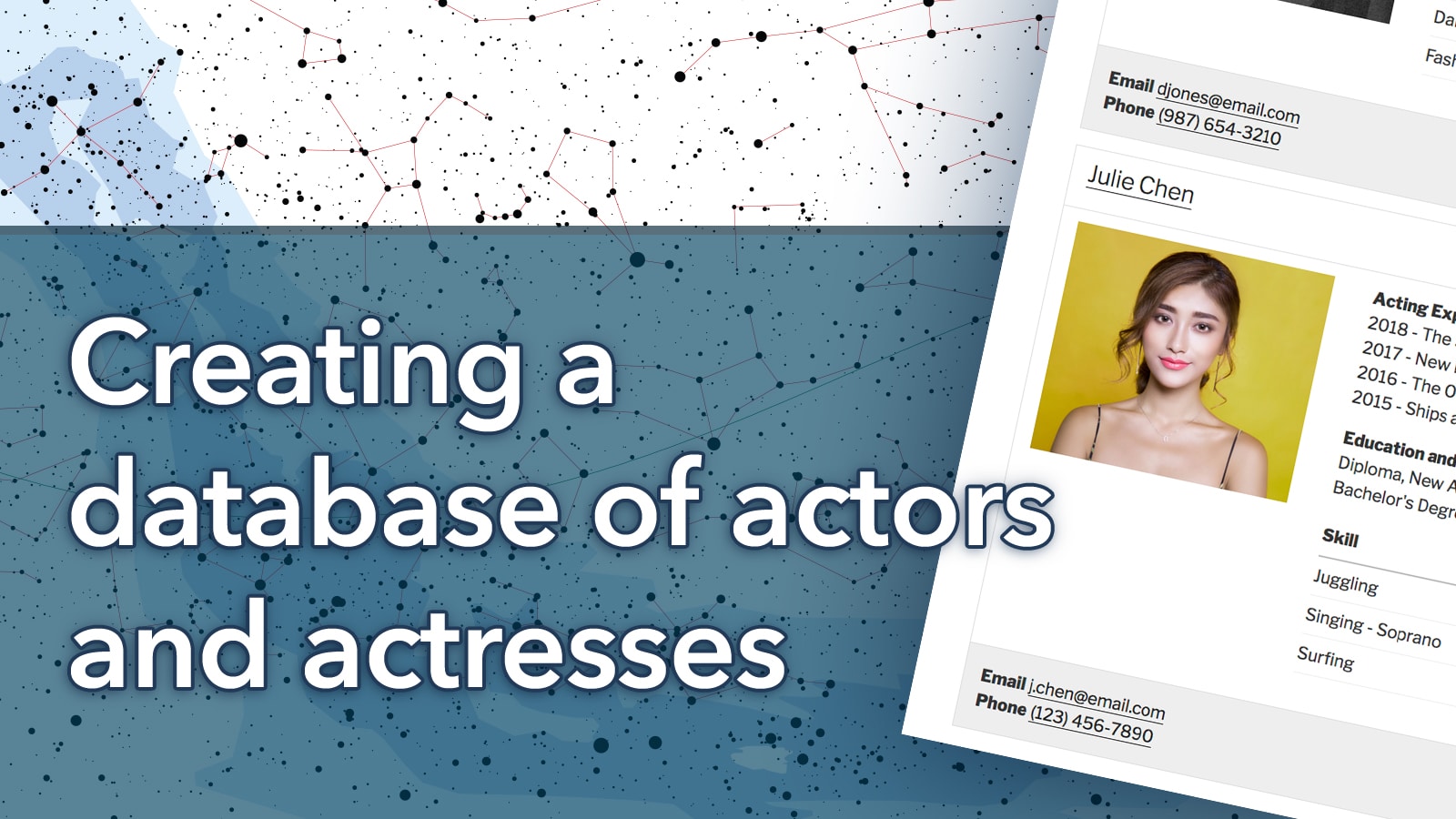 Creating a database of actors and actresses