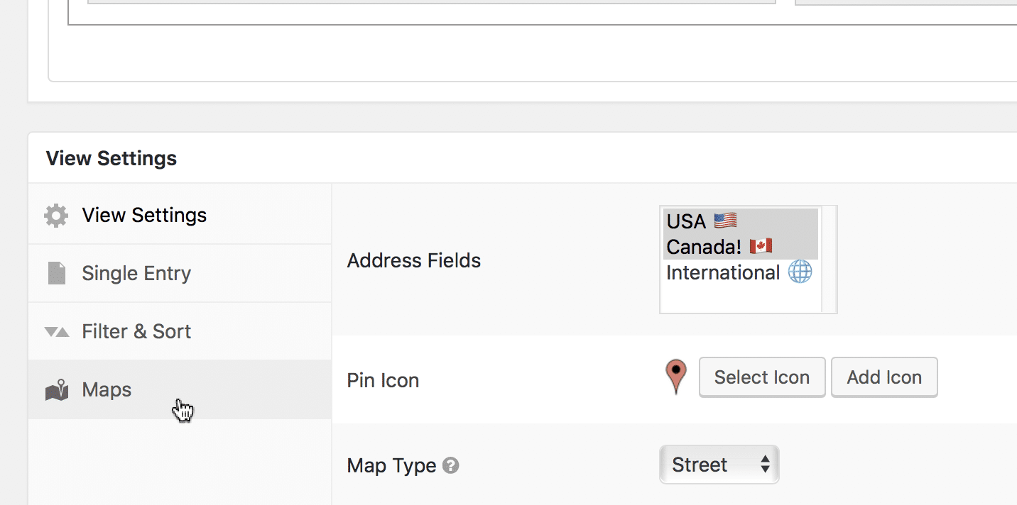 When editing your View, click on the Maps tab of the View Settings box