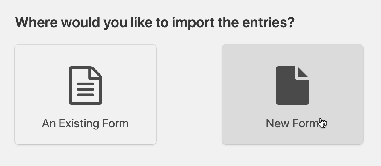 If you creatae a new form, the columns in the CSV will be turned into form fields in a new form