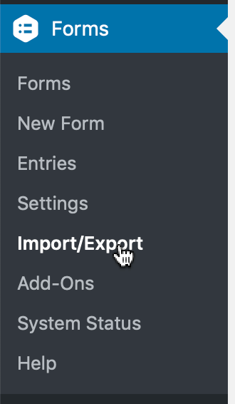 Start by going to menu called "Import/Export" in Gravity Forms' "Forms" menu