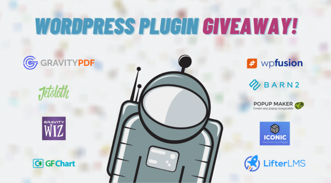 WordPress plugin giveaway! (Barn2, WP Fusion, Iconic, LifterLMS, Popup Maker, Gravity Perks, Gravity PDF, JetSloth, GFChart)