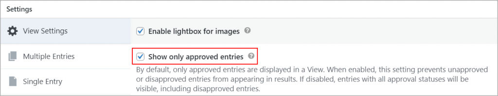 GravityView show only approved entries