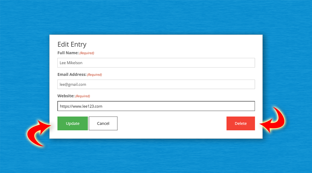 styling the buttons on the edit entry page