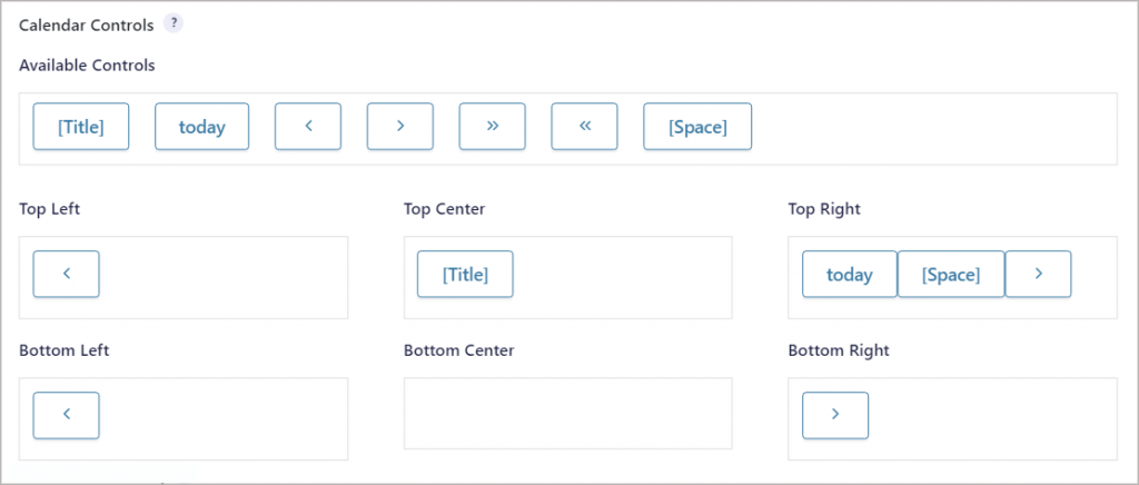 The Gravity Forms Calendar navigation controls for changing the day, week or month