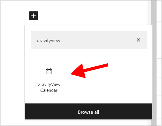 The GravityView Calendar Gutenberg block for the WordPress block editor