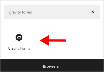 The Gravity Forms Gutenberg block