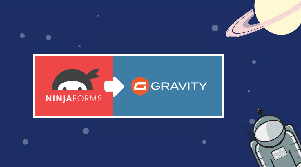 The Ninja Forms logo and the Gravity Forms logo side-by-side