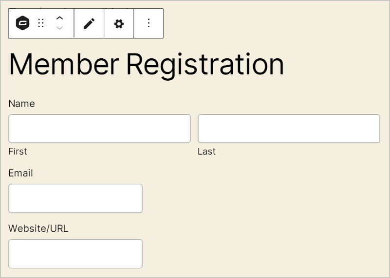 The Gravity Forms preview inside the WordPress block editor