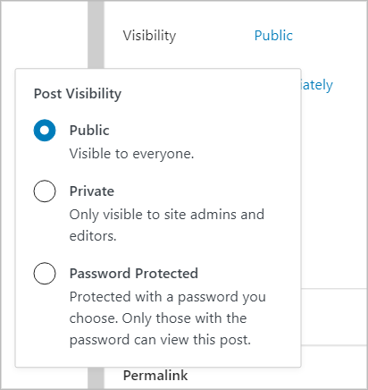 Post Visibility settings