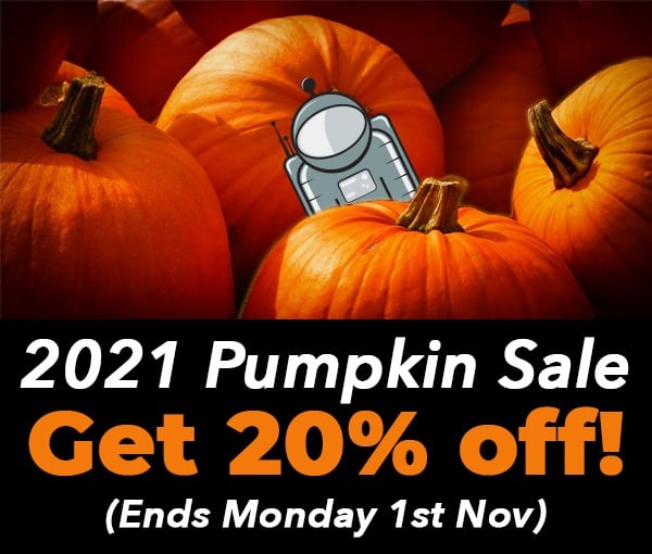 2021 Pumpkin Sale Get 20% off ends Monday 1st November