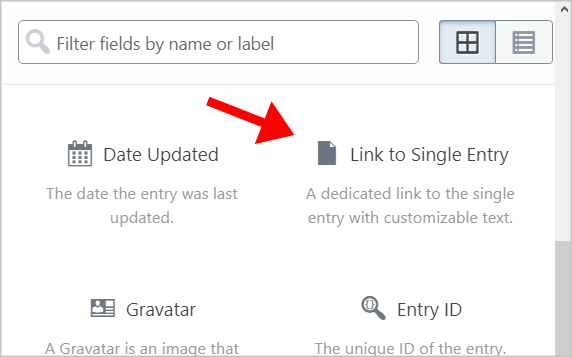 The GravityView 'Link to Single Entry' field