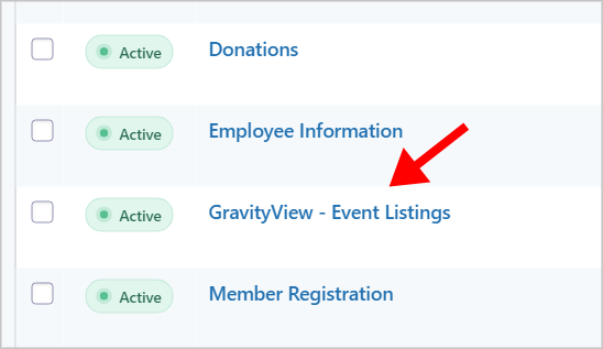 GravityView - Event Listings form