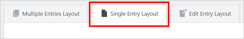 the GravityView Single Entry Layout tab