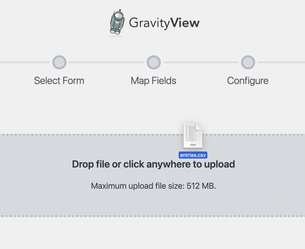 Dragging and dropping a CSV file to upload it for importing.