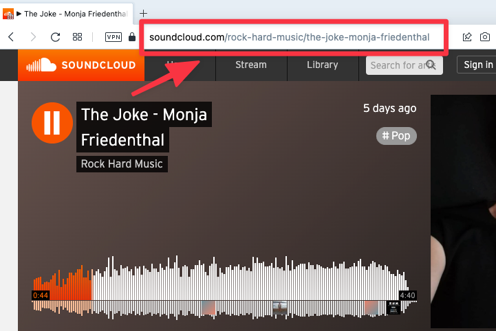 A SoundCloud URL