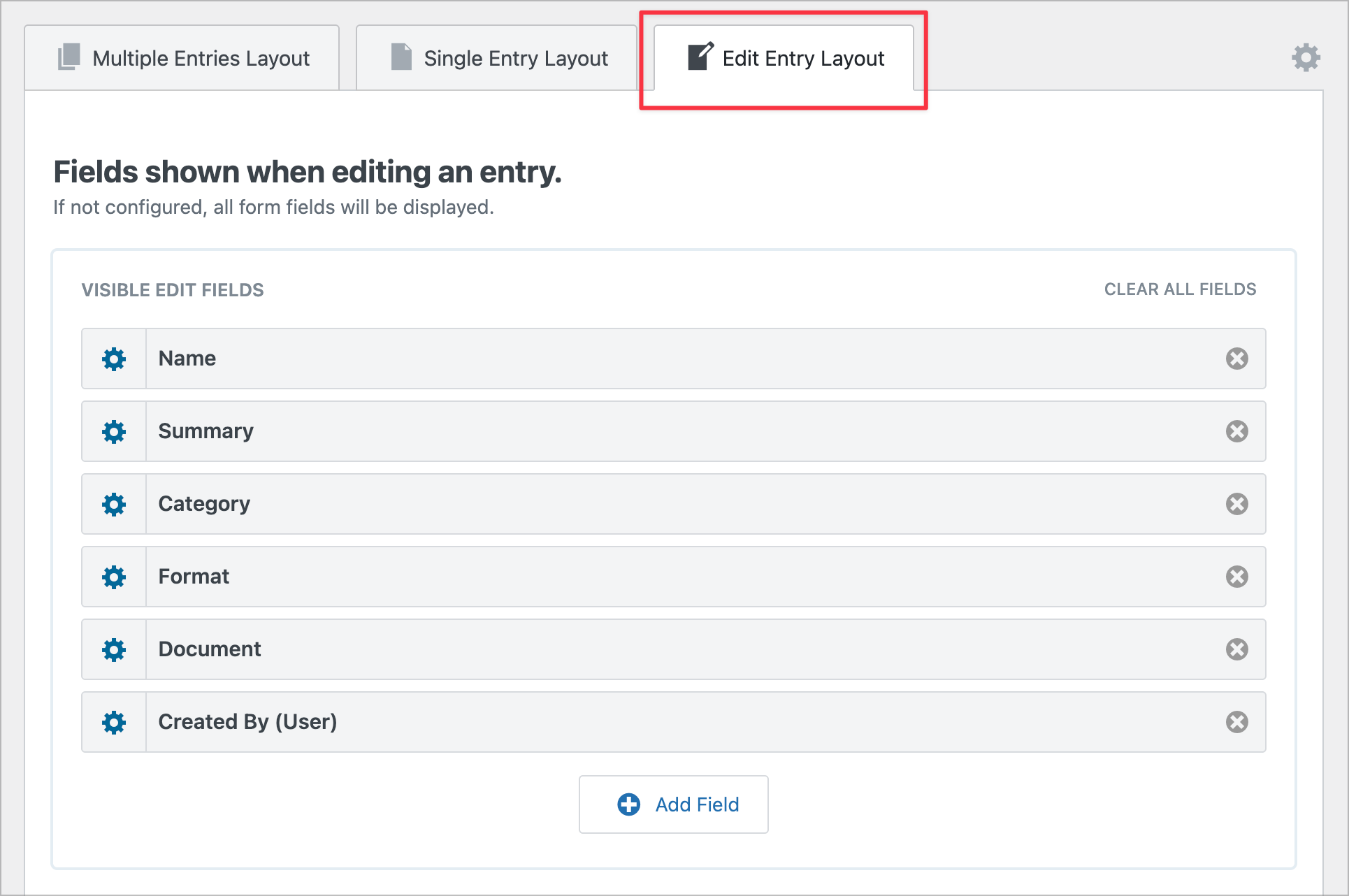 The Edit Entry Layout in GravityView