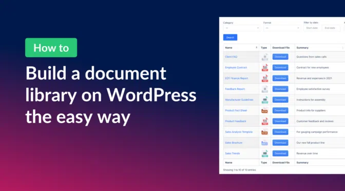 How to build a documnt library on WordPress the easy way