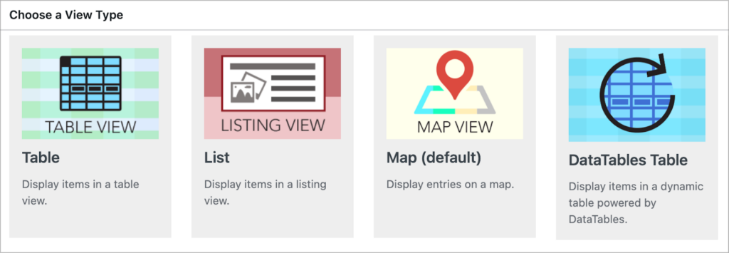 The GravityView layout types