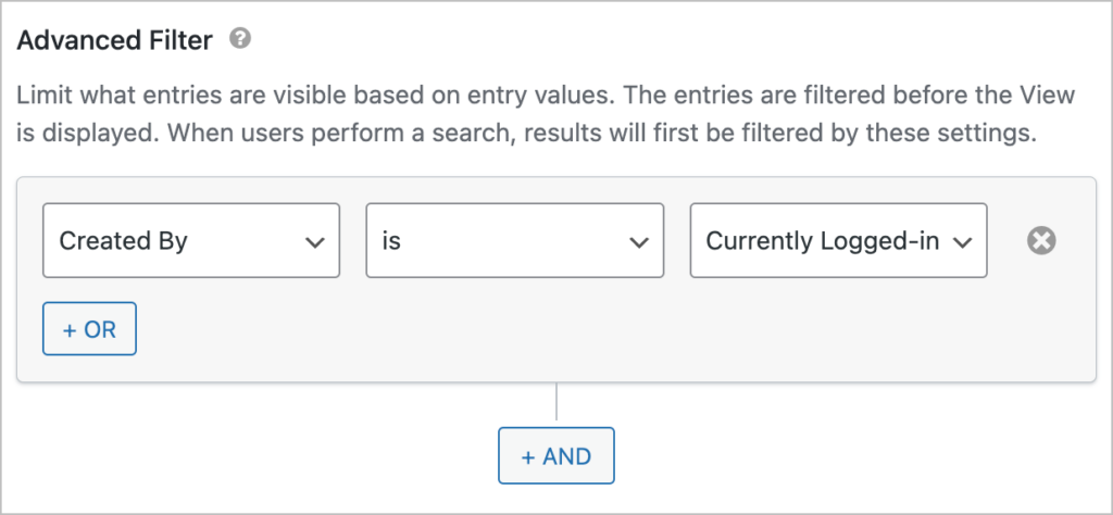 An Advanced Filtering condition 