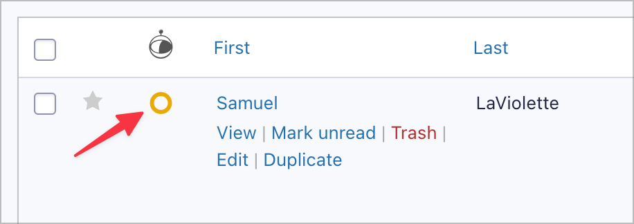 The icon on the Entries page allowing you to approve or unapproved an entry