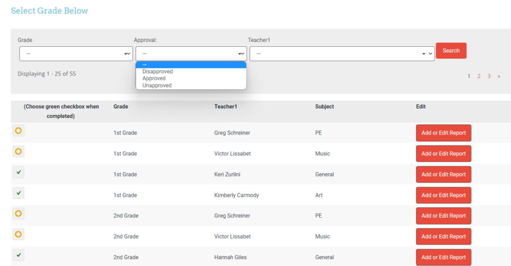 A report approval system built using GravityView