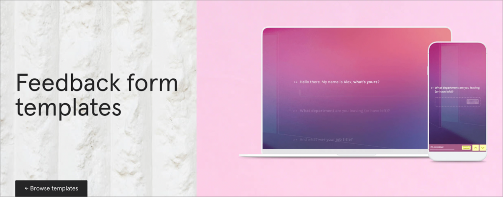 Typeform website banner