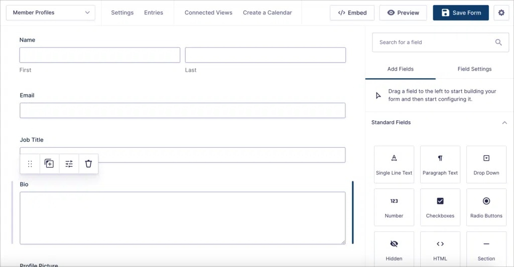 The Gravity Forms drag and drop form builder