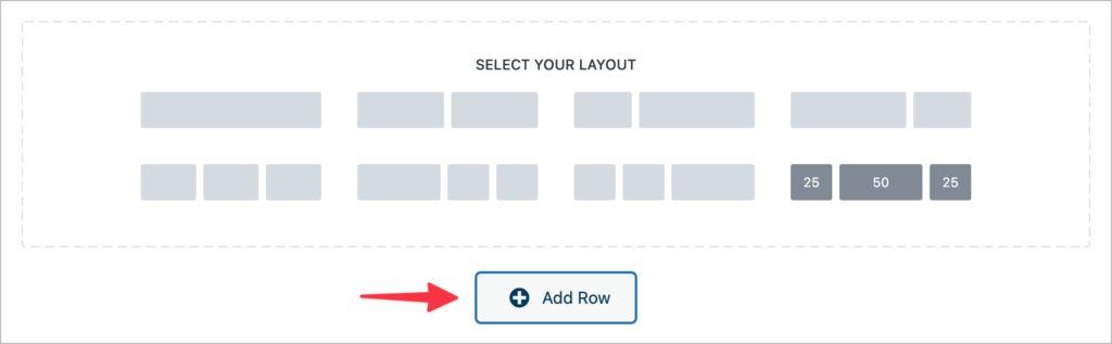 The Layout Builder's 'add row' feature