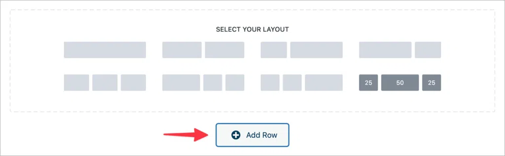 The Layout Builder's 'add row' feature