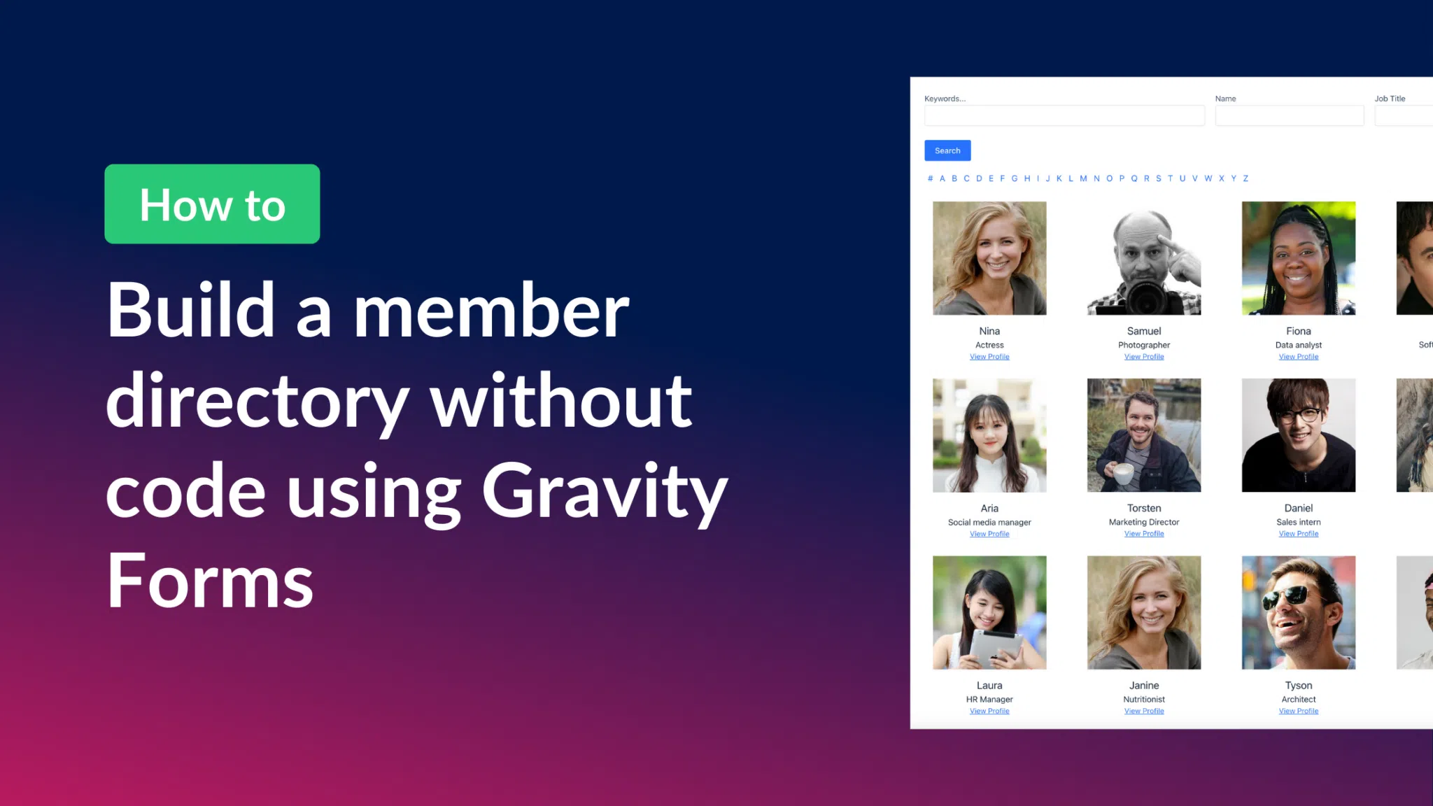 How to build a milti-column member directory using GravityView