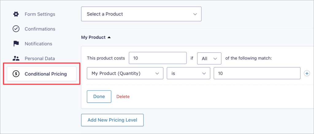 Gravity Perks Conditional Pricing feed