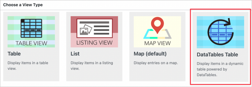 The GravityView DataTables layout