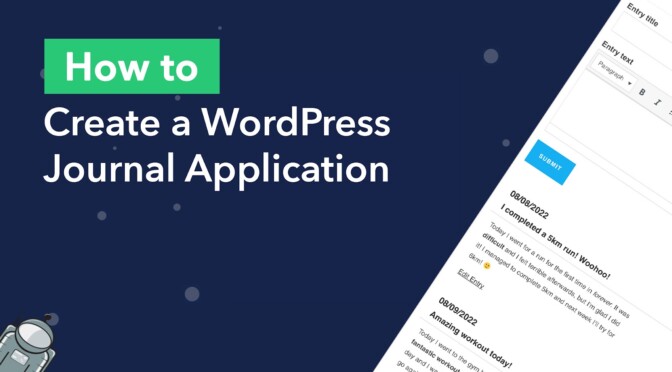 How to create a WordPress journal application