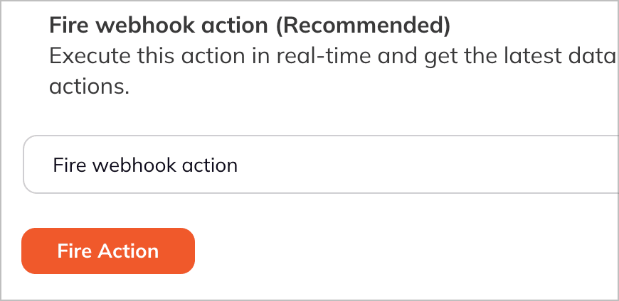 The 'Fire webhook action' in WP Webhooks