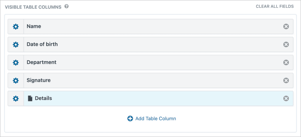 Form fields added to the GravityView View editor