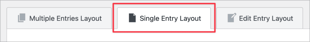 The Single Entry Layout tab in the GravityView View editor