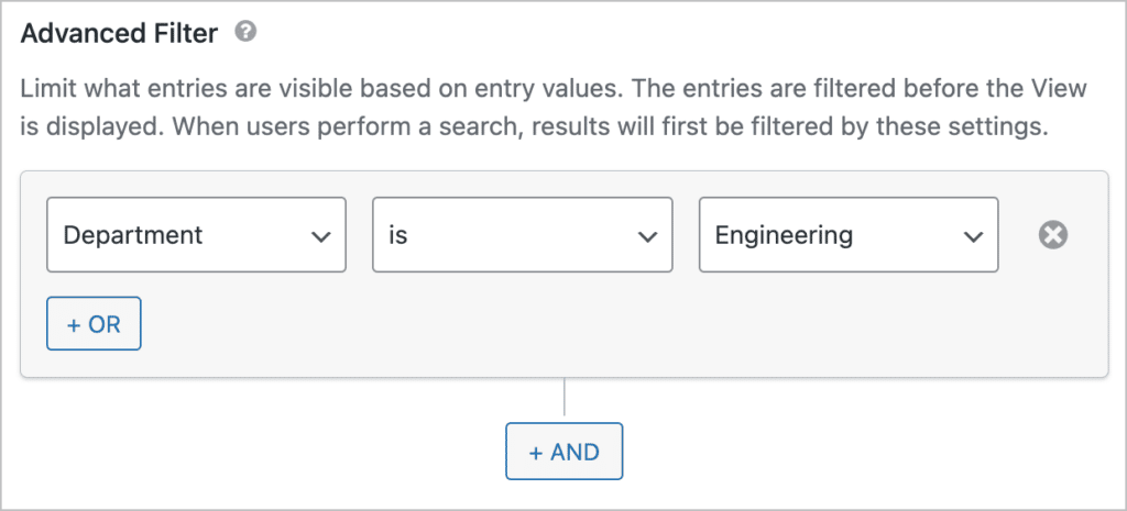 An advanced filtering rule 