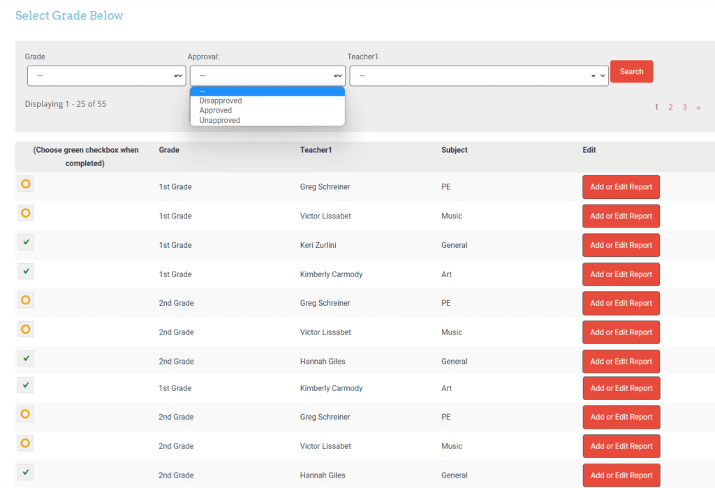 A report approval system built for a school by web developer, Rochelle Victor