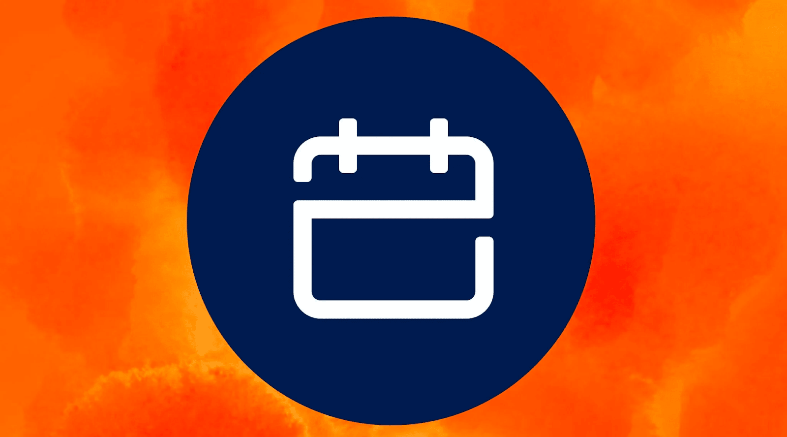 The GravityCalendar logo—a white calendar icon on a dark blue circle against an orange background